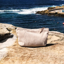 Load image into Gallery viewer, SOFIA Ribbed Velvet Pouch - Grappa